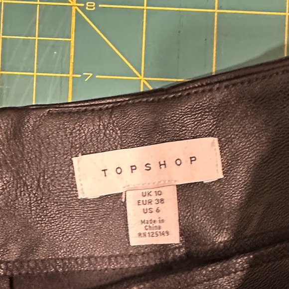 Topshop Faux Leather Mini Skirt with Side Slit - Picture 9 of 14